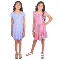 Zunie Youth 2-pack Dress, Pink, One Color, Large