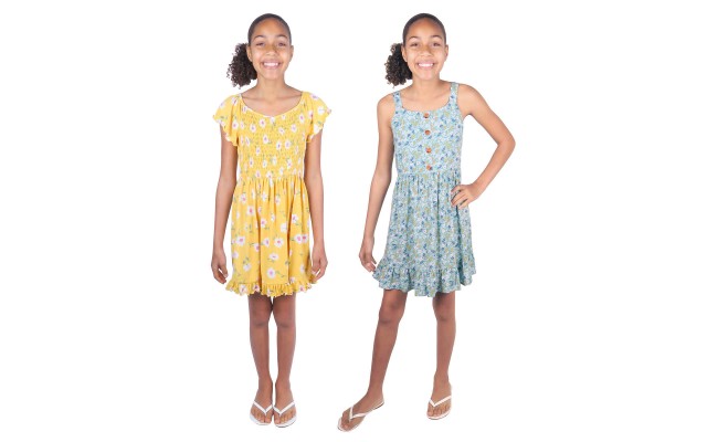  Youth 2-pack Dress, Yellow, One Color, X-Small