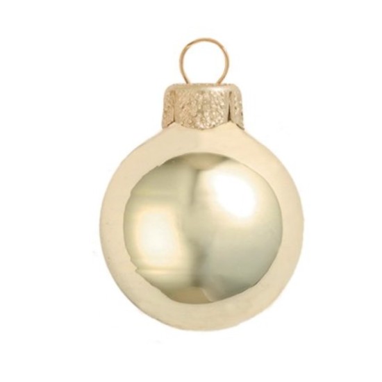 14ct Shiny Champange Gold Glass Ball Christmas Ornaments 2″