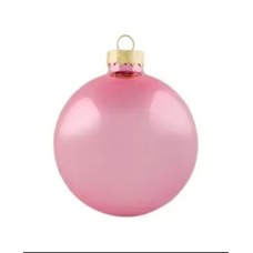 6ct Shiny Baby Pink Glass Ball Christmas Ornaments 2.75″
