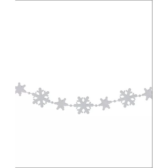 8 White Snowflake Beaded Christmas Garland