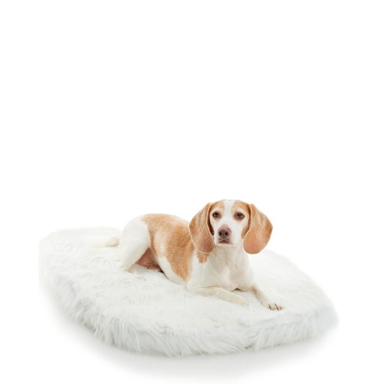 Allied Home Oval Faux Fur Pet Bed,, White