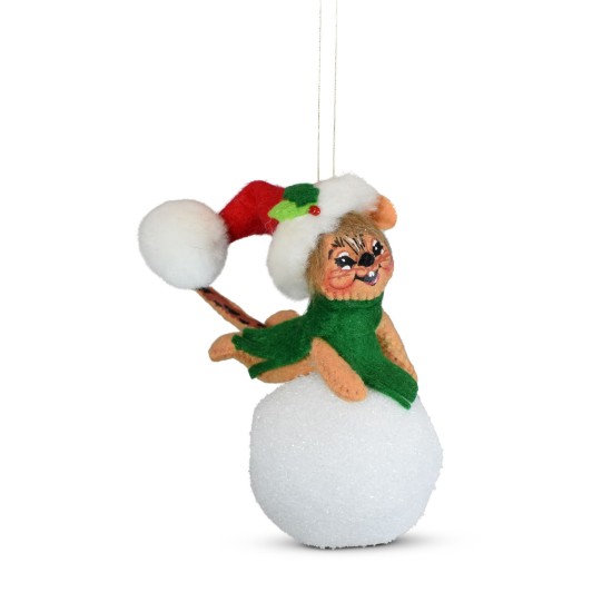  Snowball Chipmunk Ornament, 3 inch, Multi