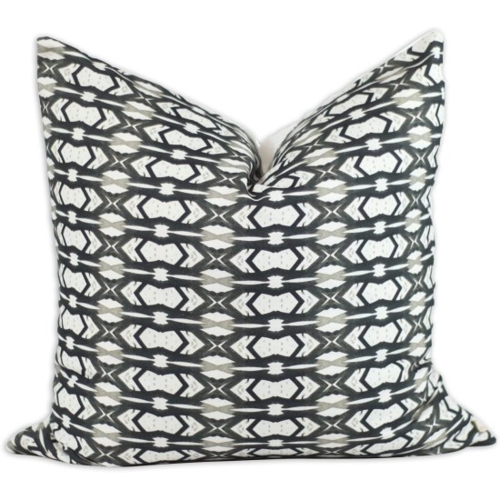  by Shay Spaniola 100% Down Feather BANGKOK 20″x20″ Decorative Pillow, Black/White
