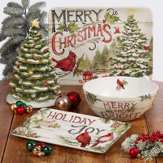  Evergreen Christmas 16pc Dinnerware, Service for 4, Multicolor