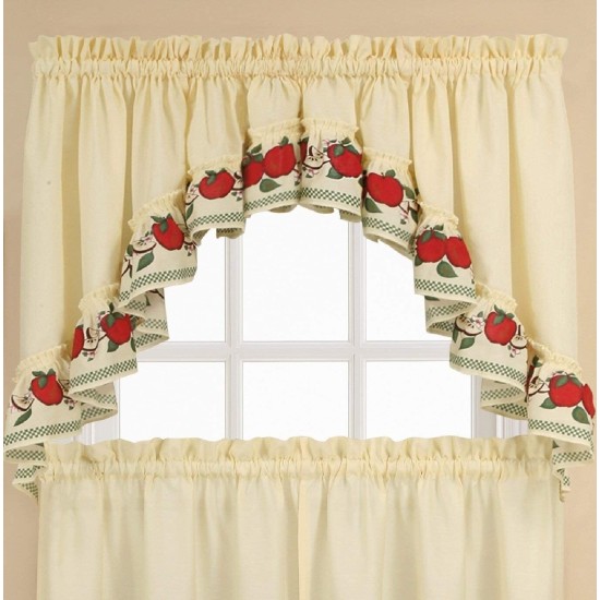  Red Delicious 24 Window Curtain Tier Set 56×24
