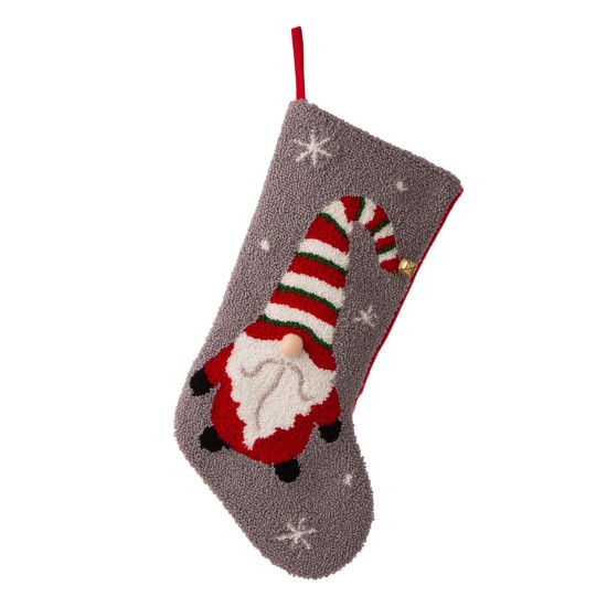  21″ L Embroidered Gnome Christmas Stocking for Christmas Family Decoration Hanging Ornament for Xmas Holiday Party Decor, Gnome