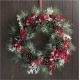  Flocked Pinecone Berry Wreath, Green/Red