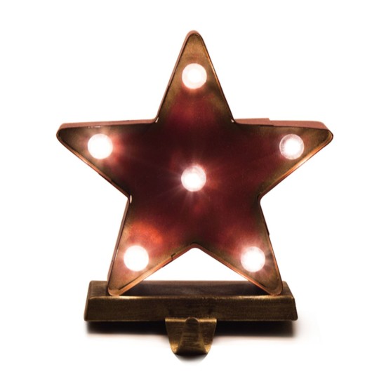  Marquee Led Star Stocking Holder, Red, 7.48″ H