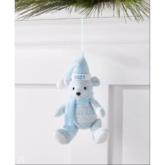 Holiday Lane 2021 Baby’s First Christmas Blue and White Bear Ornament