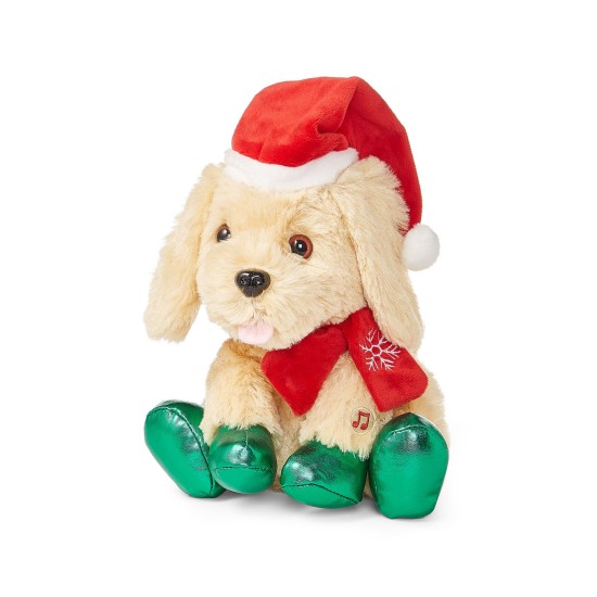  Animated Plush 7″H Dog Spinning Around, Sings “Here Comes Santa Claus