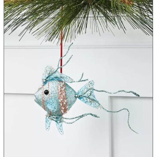 Holiday Lane At The Beach And Seaside Fish With Sequins Ornament