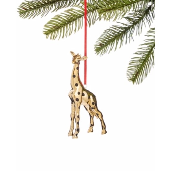  Black Tie Molded Gold-Tone Giraffe Ornament