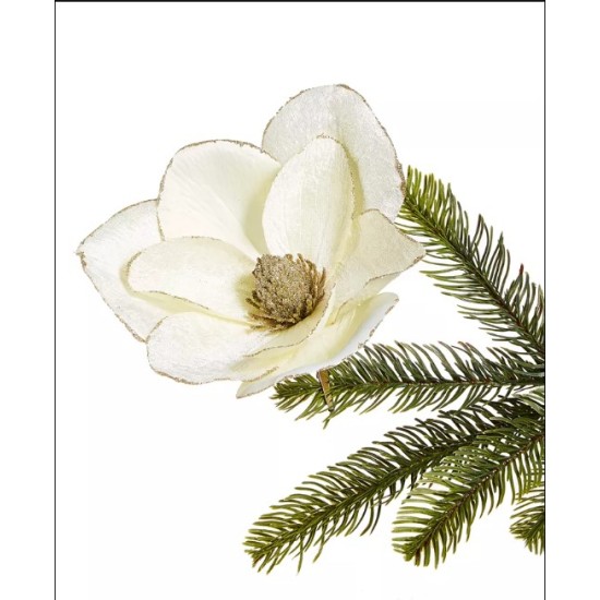 Holiday Lane Bugs and Botanical Magnolia Flower Clip-On Tree Ornament