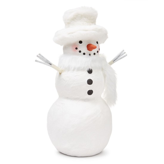  Cozy Christmas 16″H Paperpulp Snowman Decor