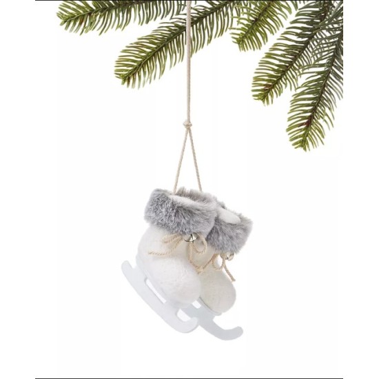 Holiday Lane Cozy Christmas White Snow Boots Ornament