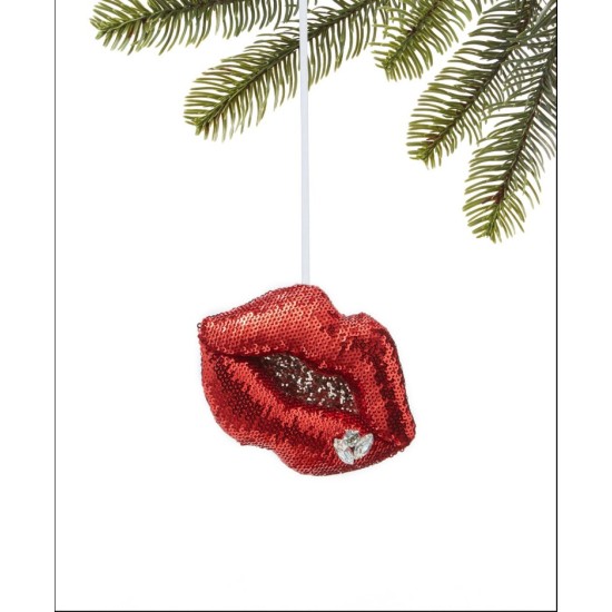 Holiday Lane Fashion Week Sequined Lip Ornament