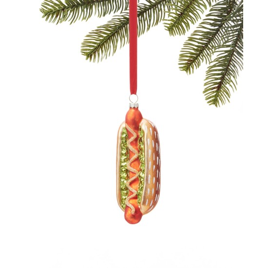  Foodie and Spirits Hotdog with Bun Ornament