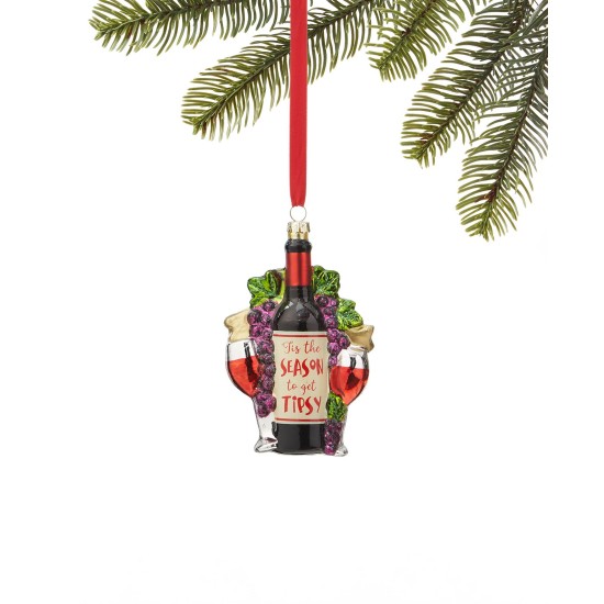  Foodie and Spirits Wine Bottle “Tis The Season to Get Tipsy” Ornament