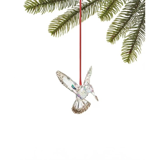  Glittered Bird Ornament, White