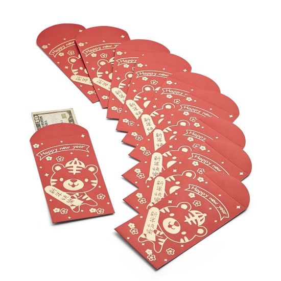  Lunar New Year Red Packet Gift Envelopes, Set of 10