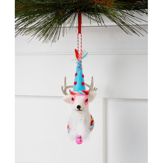  Merry & Brightest Felt Reindeer Head Ornament
