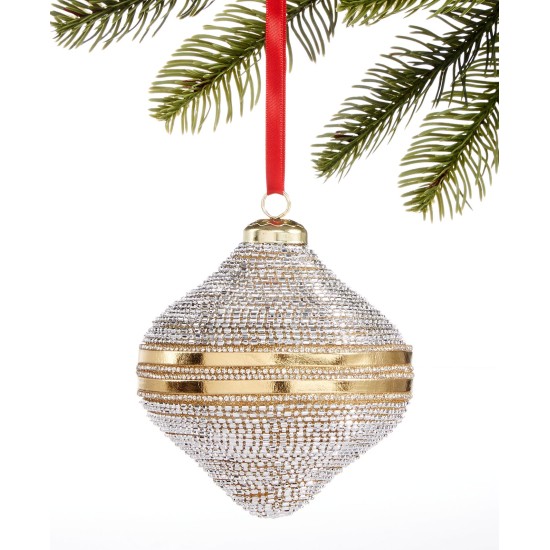 Plastic Gold Bead Christmas Ornament, 4.5″ H