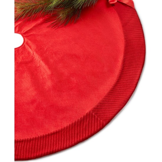 Holiday Lane Red Knit Border Tree Skirt
