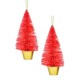  Red Sisal Tree Christmas Ornaments (Set of 2)
