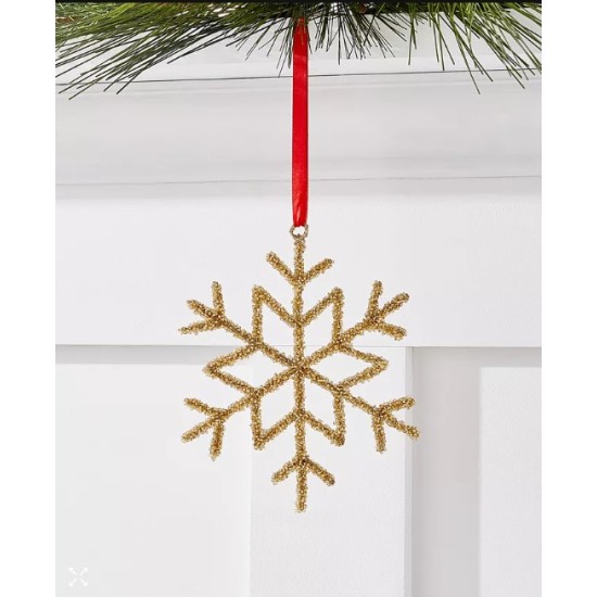 Holiday Lane Shine Bright Gold Snowflake Ornament