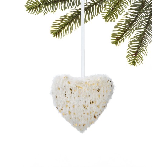  Shine Bright White and Gold Heart Ornament