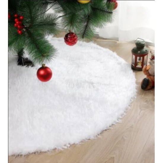 Holiday Lane White Plush Tree Skirt, 48″