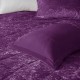  Felicia Duvet Set Velvet Double Sided Diamond Quilting, Modern Glam,All Season Comforter Cover Bedding Set with Matching Sham,Decorative Pillow, King/Cal King, Purple 4 Piece