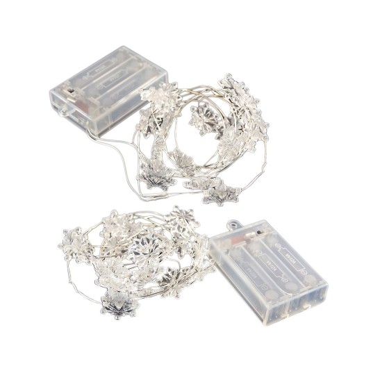  Battery Operated LED Fairy String Lights with Snowflake – Set of 2