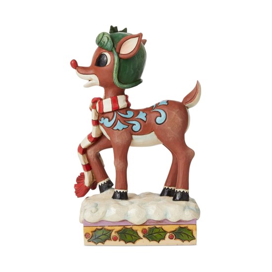  Rudolph in Aviator Hat Figurine, Multi