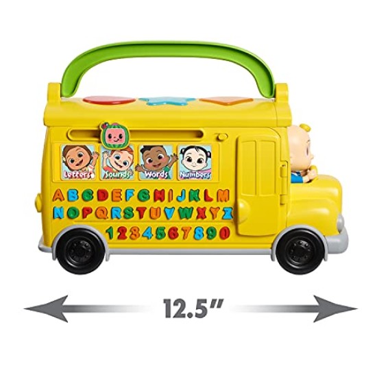 CoComelon Musical Learning Bus, Number and Letter Recognition, Phonetics, Yellow School Bus Toy Plays ABCs and Wheels on the Bus
