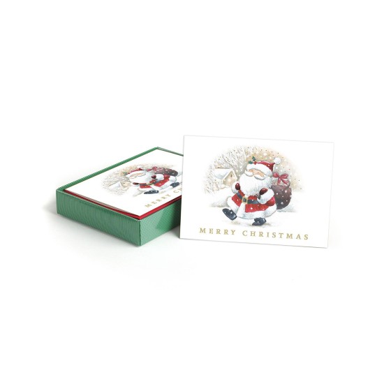  Happy Santa Holiday Set of 16 Boxed Cards