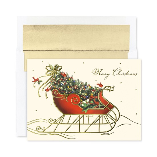  Holiday Sleigh Greeting Cards 16-Count