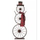 Metal Bike Wheel Snowman with Plaid Scarf Porch Decor KD