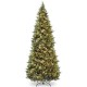 National Tree 10′ Carolina Pine Slim Wrapped Tree with Flocked Cones & Clear Lights and Stand Carolina Pine, Green