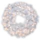  30″ Wispy Willow Grande White Wreath with Clear Lights