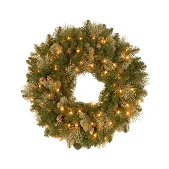  Pine Prelit Wreath, (Green)