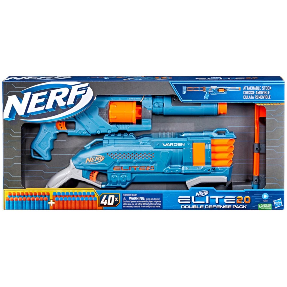 Nerf Nerf Elite 2.0 Double Defense Pack Blasters and Darts Set