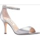  Womens Volanda Satin Open Toe Special Occasion Ankle, Silver, Size 8.0