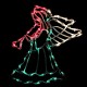  18″ Lighted Red White and Green Angel Christmas Window Silhouette Decoration