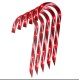  Set of 10 Lighted Outdoor Candy Cane Christmas Lawn Stakes 12″