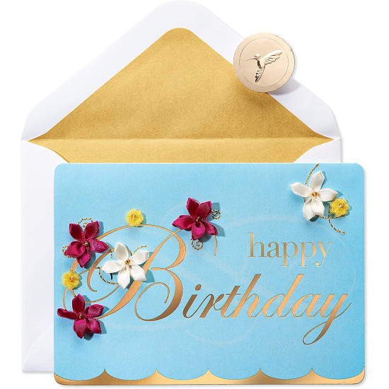  Birthday Card (Embroidered Flower)