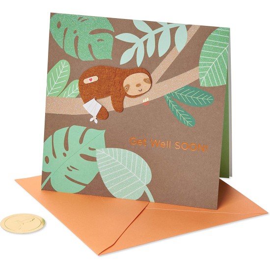  Get Well Soon Card (Sloth), 575 x 575 , Multi