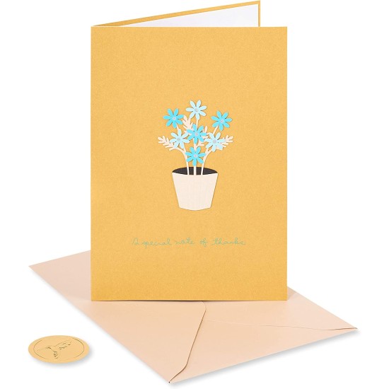  Thank You Card (Pot of Daisies), Yellow
