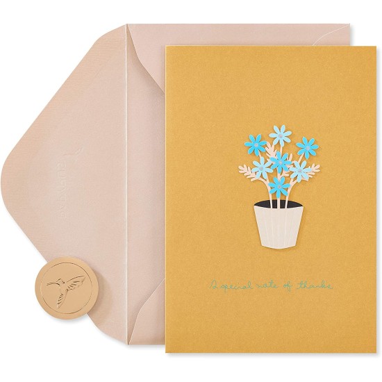 Thank You Card (Pot of Daisies), Yellow